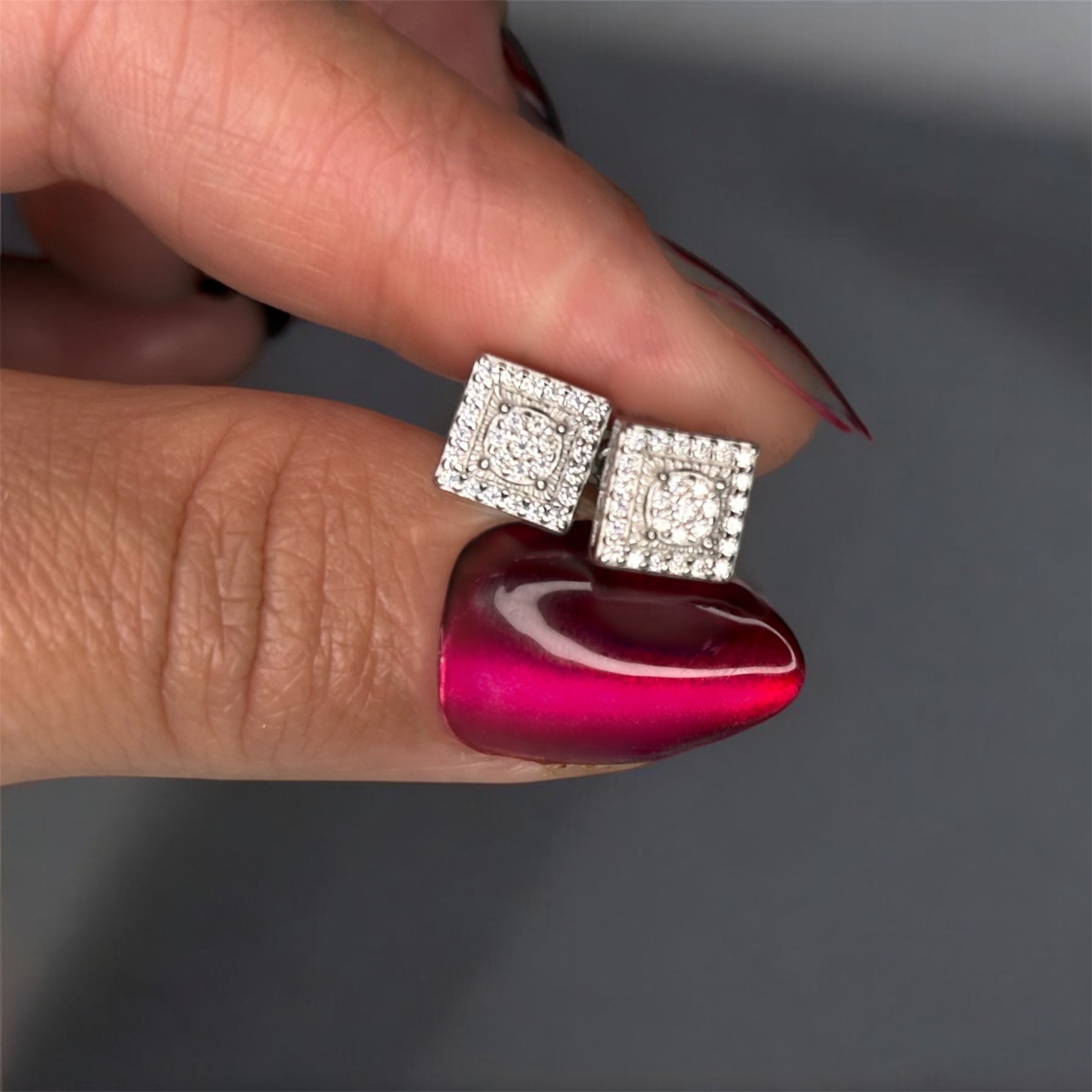 925 Sterling Silver with Moissanite Stone Earrings