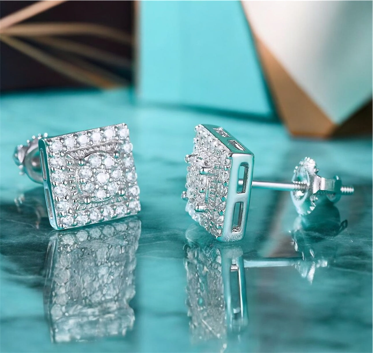 925 Sterling Silver with Moissanite Stone Earrings