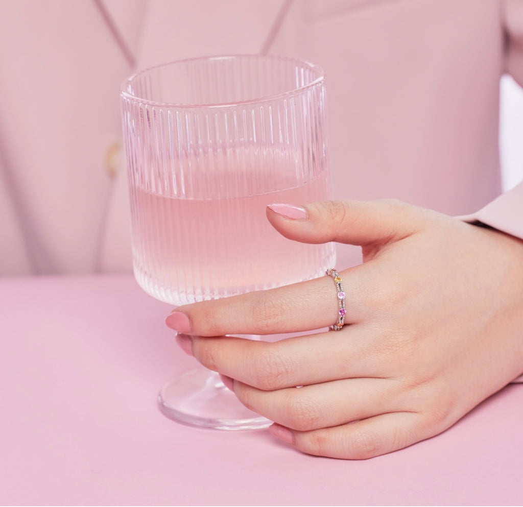 925 Sterling Silver Multi-color Band